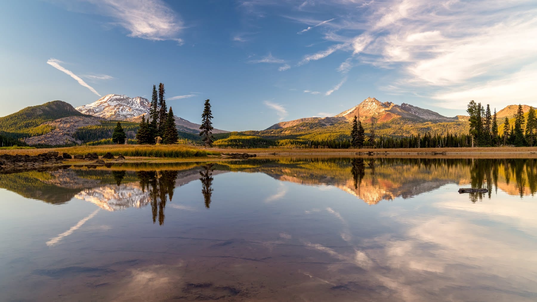 Central Oregon real estate photographer view of the Cascades near Bend, Oregon