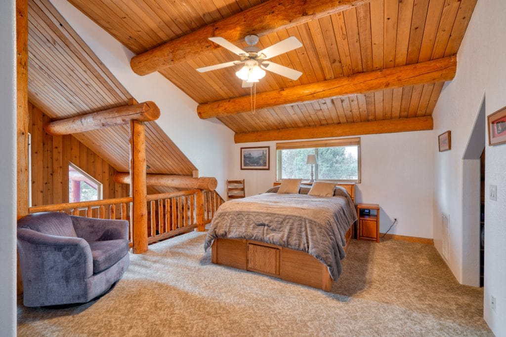 Cabin master bedroom interior